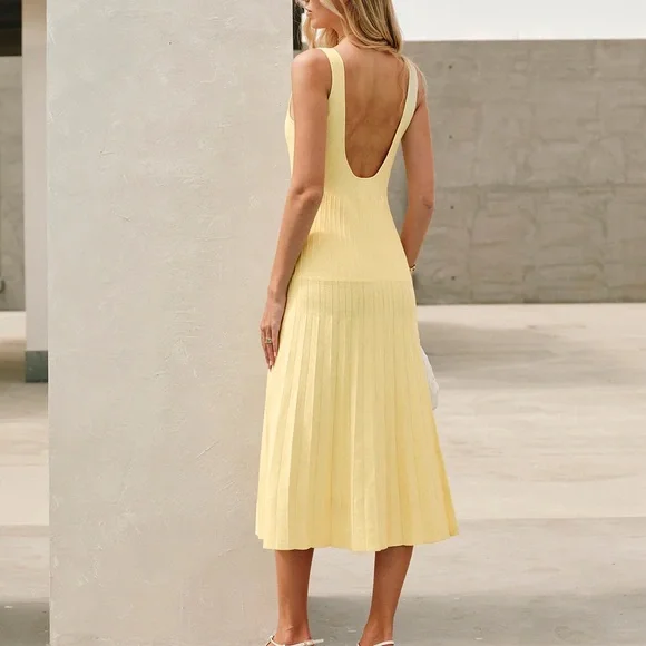 Commense Yellow Midi Dress - Picture 5 of 15
